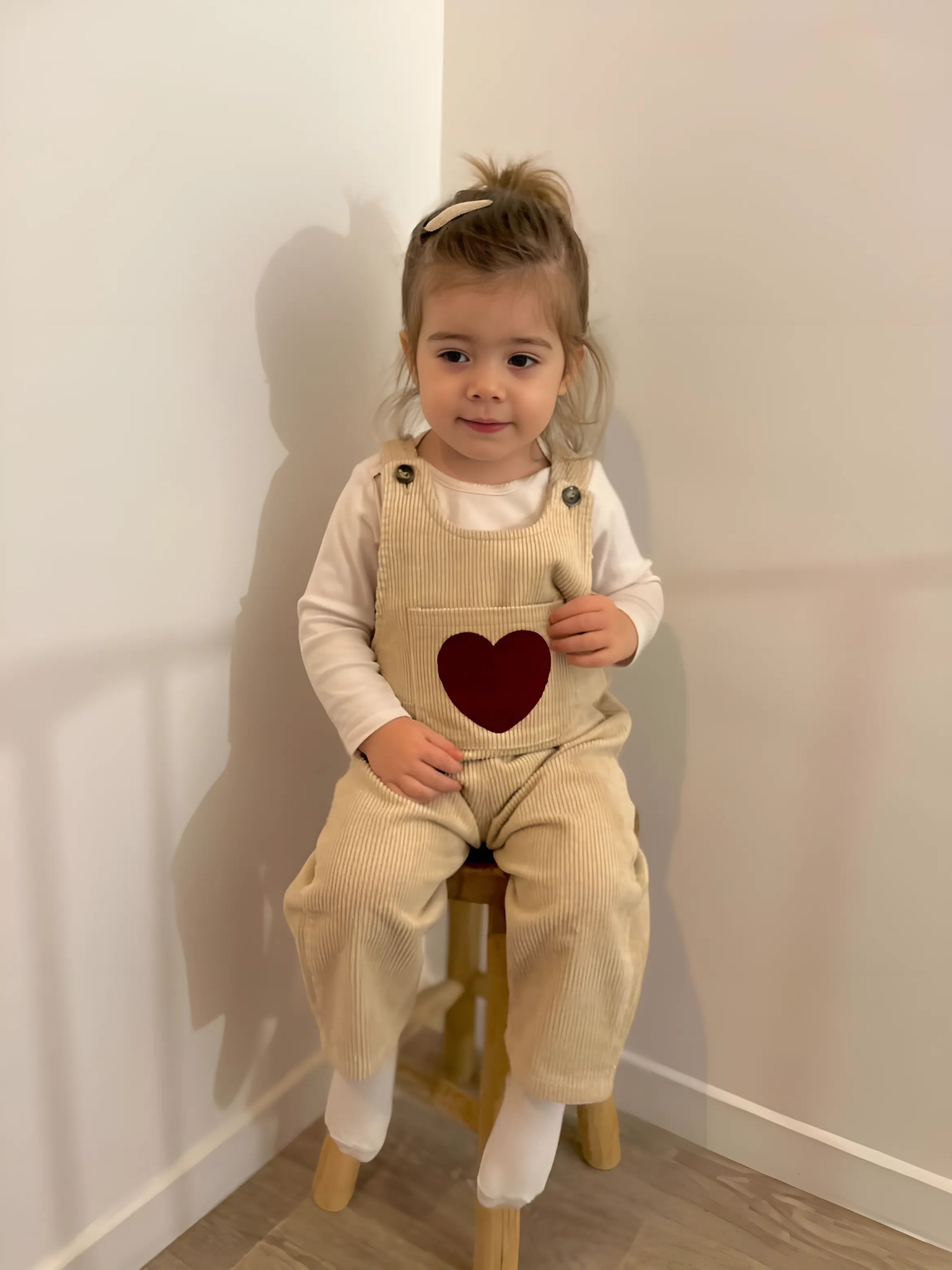 A Heart-Winning Piece of Absolute Softness - The Cotton Overalls with Embroidered Heart