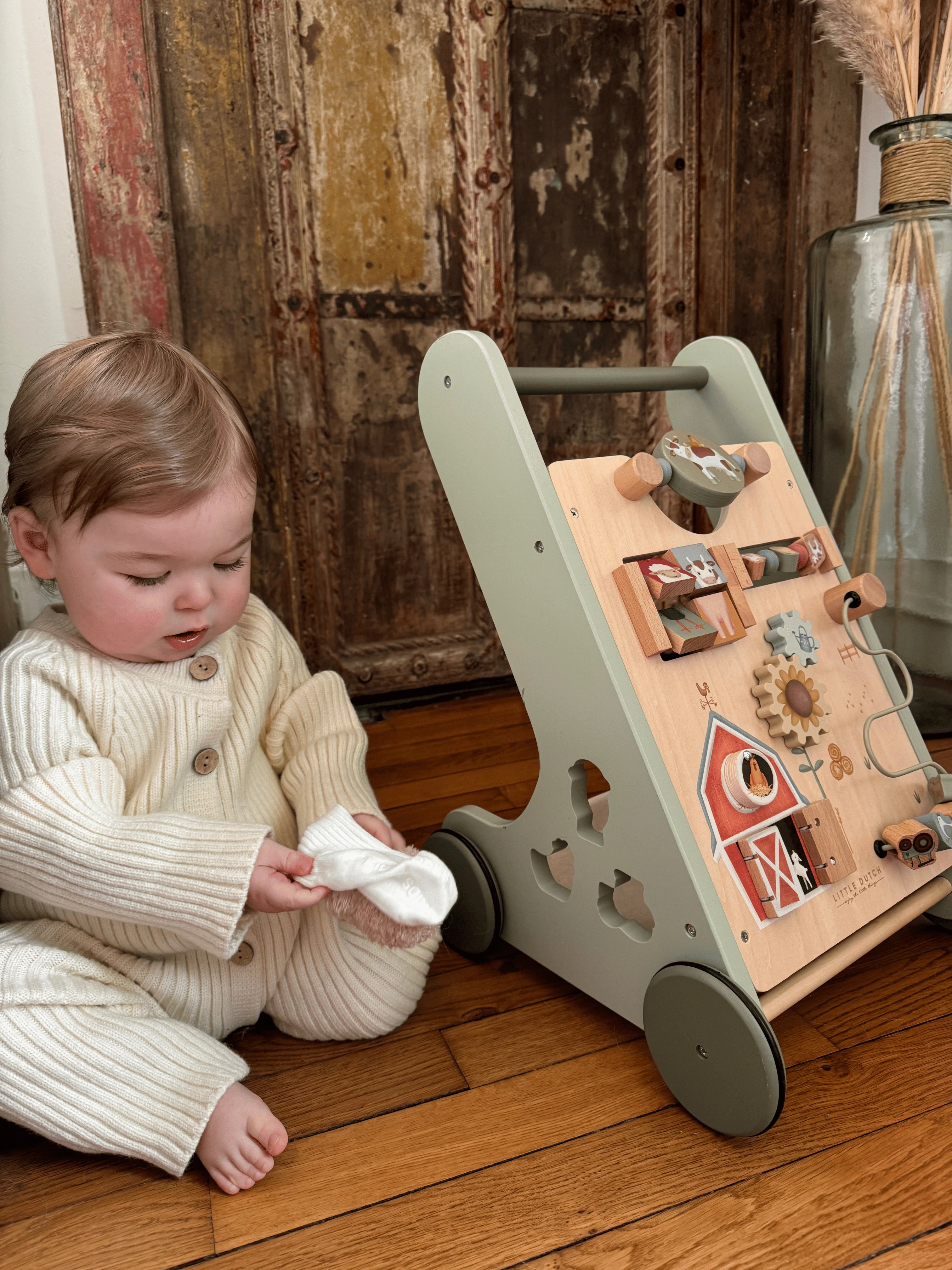 Knitted Comfort - The Cozy Knit Bib Overalls with Matching Booties