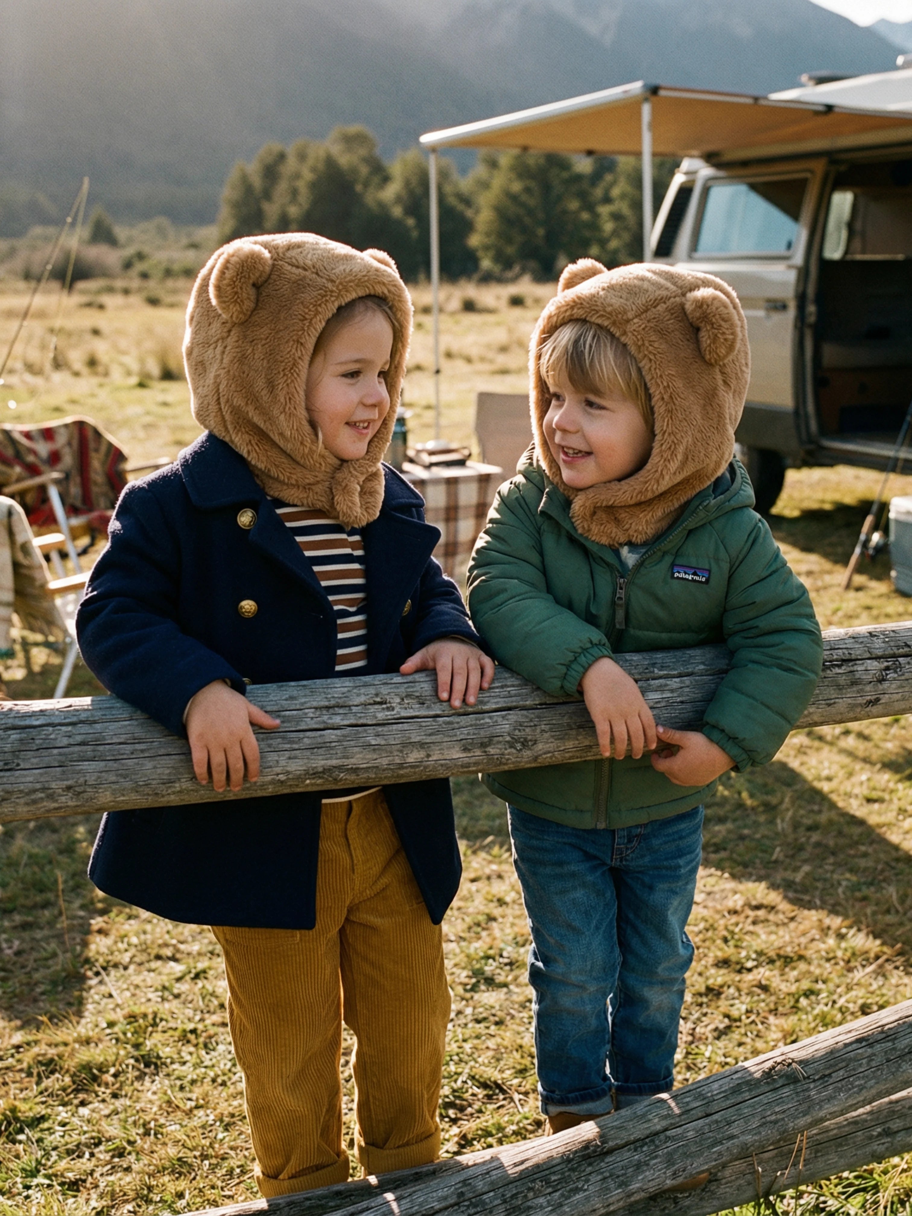 Baby hat with integrated scarf – Soft, warm plush