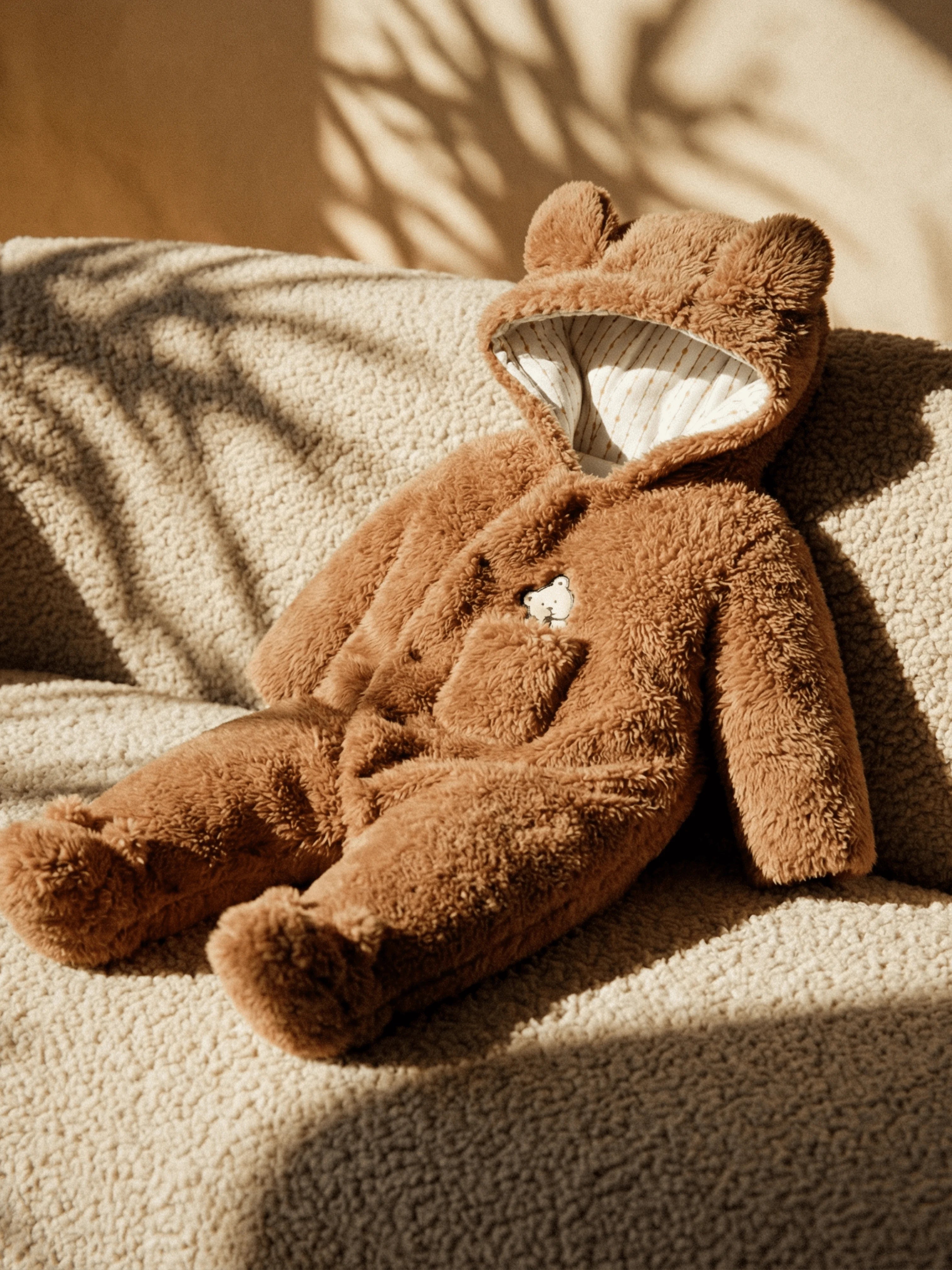 Cozy Comfort & Adorable Sheep Look - The Sherpa Fleece Footie Jumpsuit