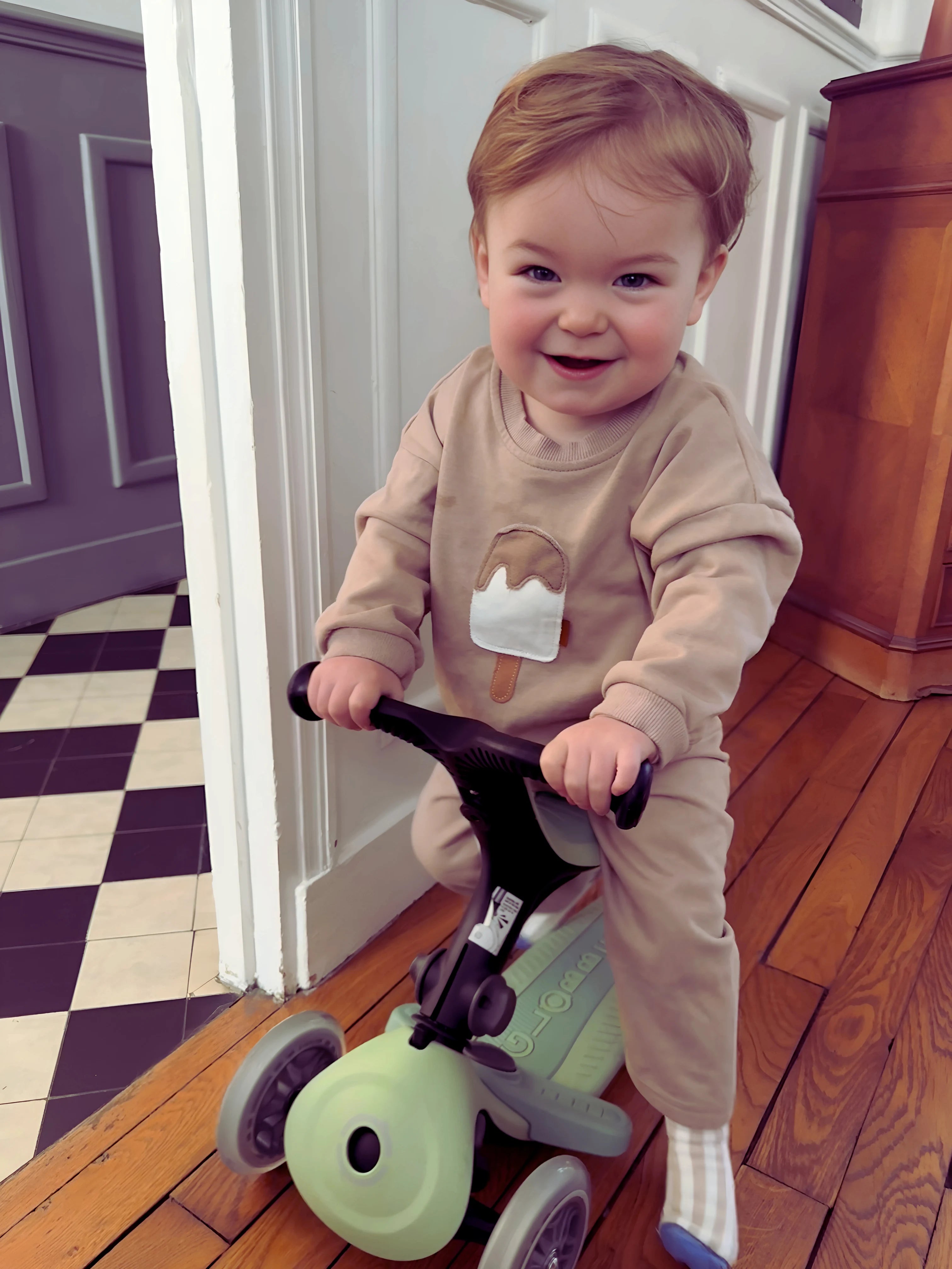 Adorable Detail & Everyday Comfort | The Sweatshirt & Pant Set with Ice Cream Embroidery