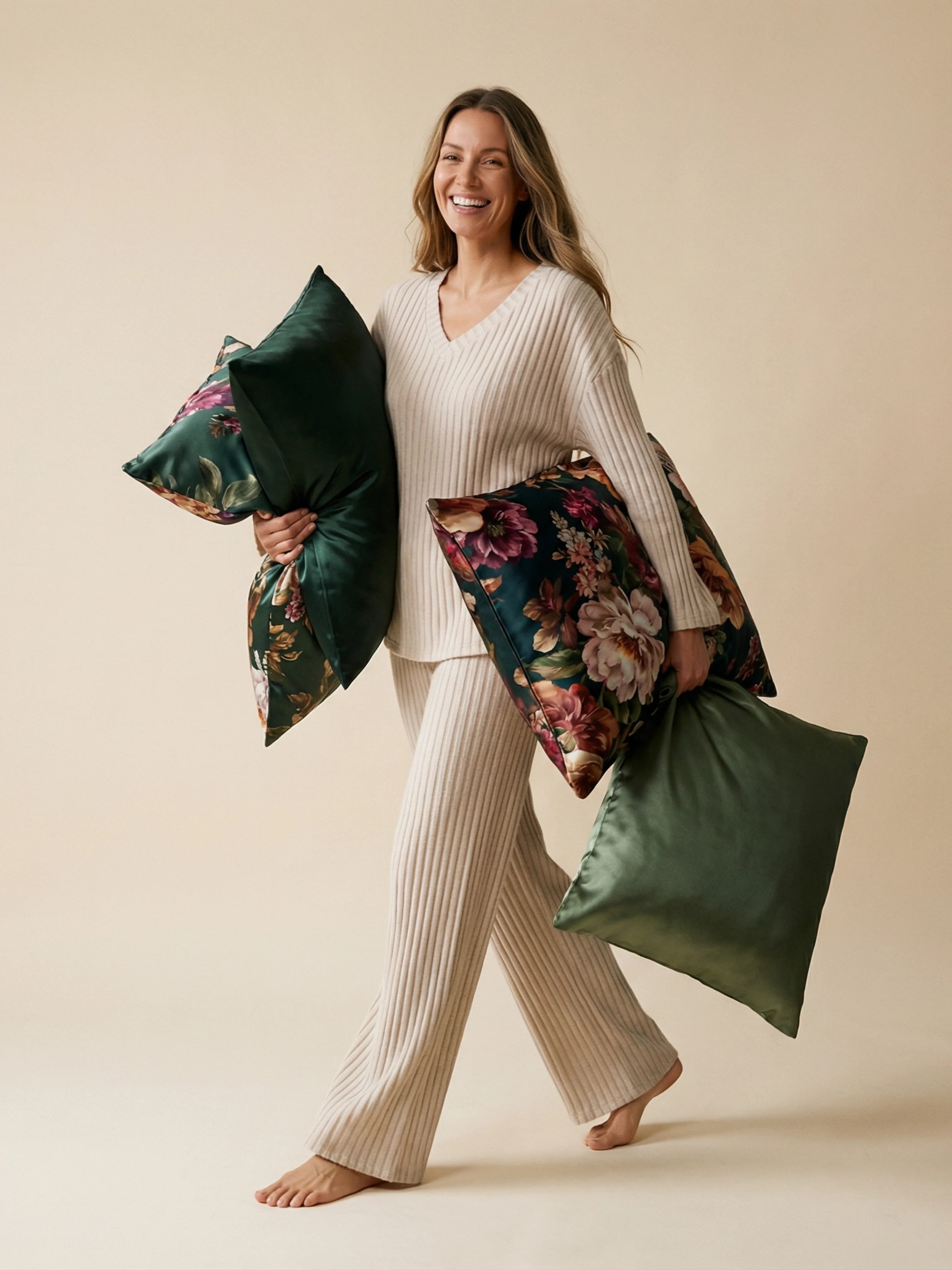 Ultra-Comfortable Knit & Relaxed Elegance | Women's Loungewear Pajamas in Rib Knit