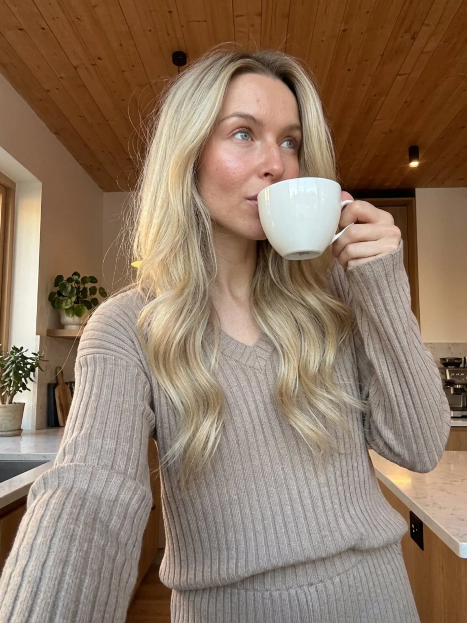 Ultra-Comfortable Knit & Relaxed Elegance | Women's Loungewear Pajamas in Rib Knit