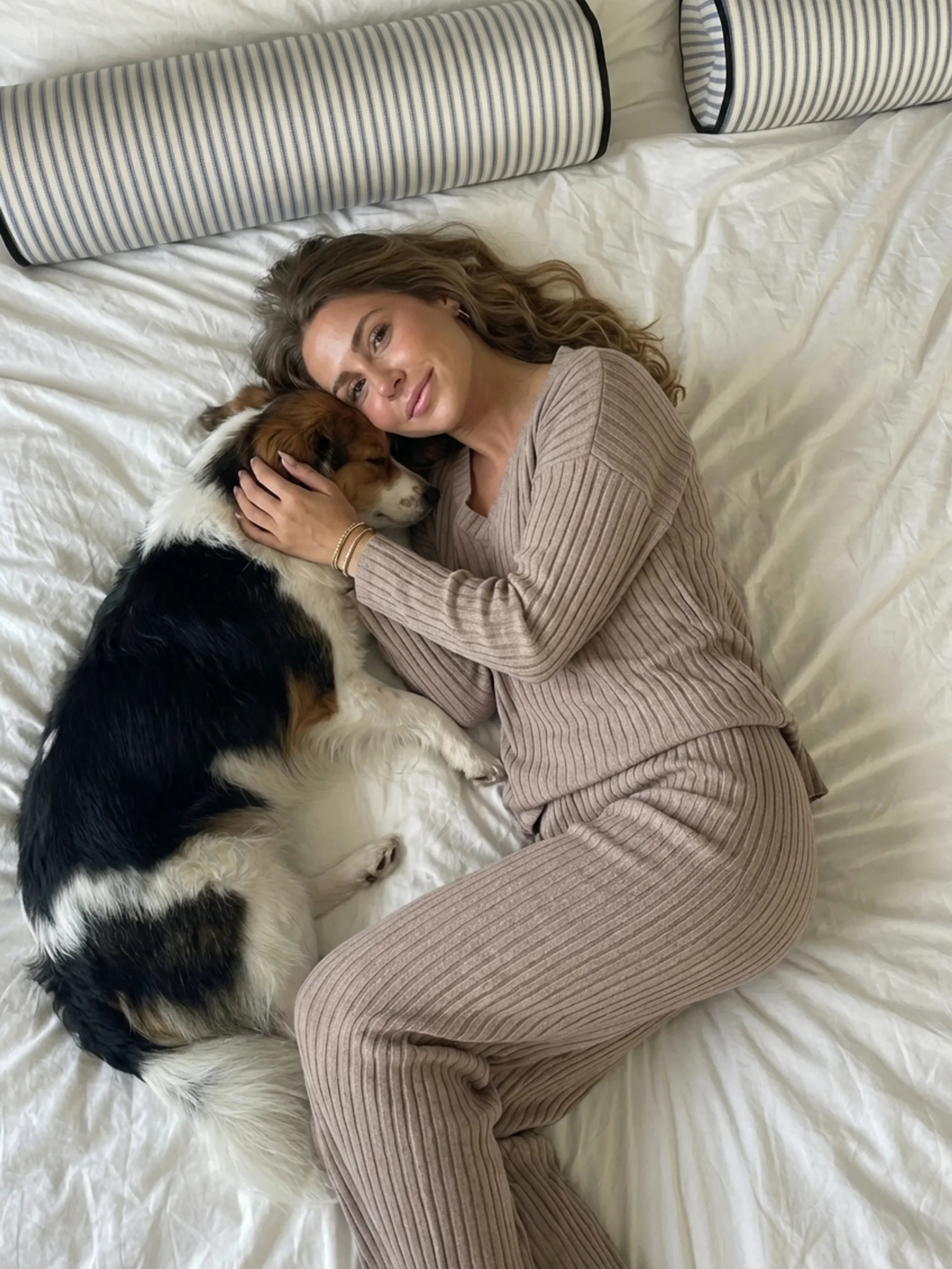 Pyjama en maille côtelée ultra-confort & élégance décontractée