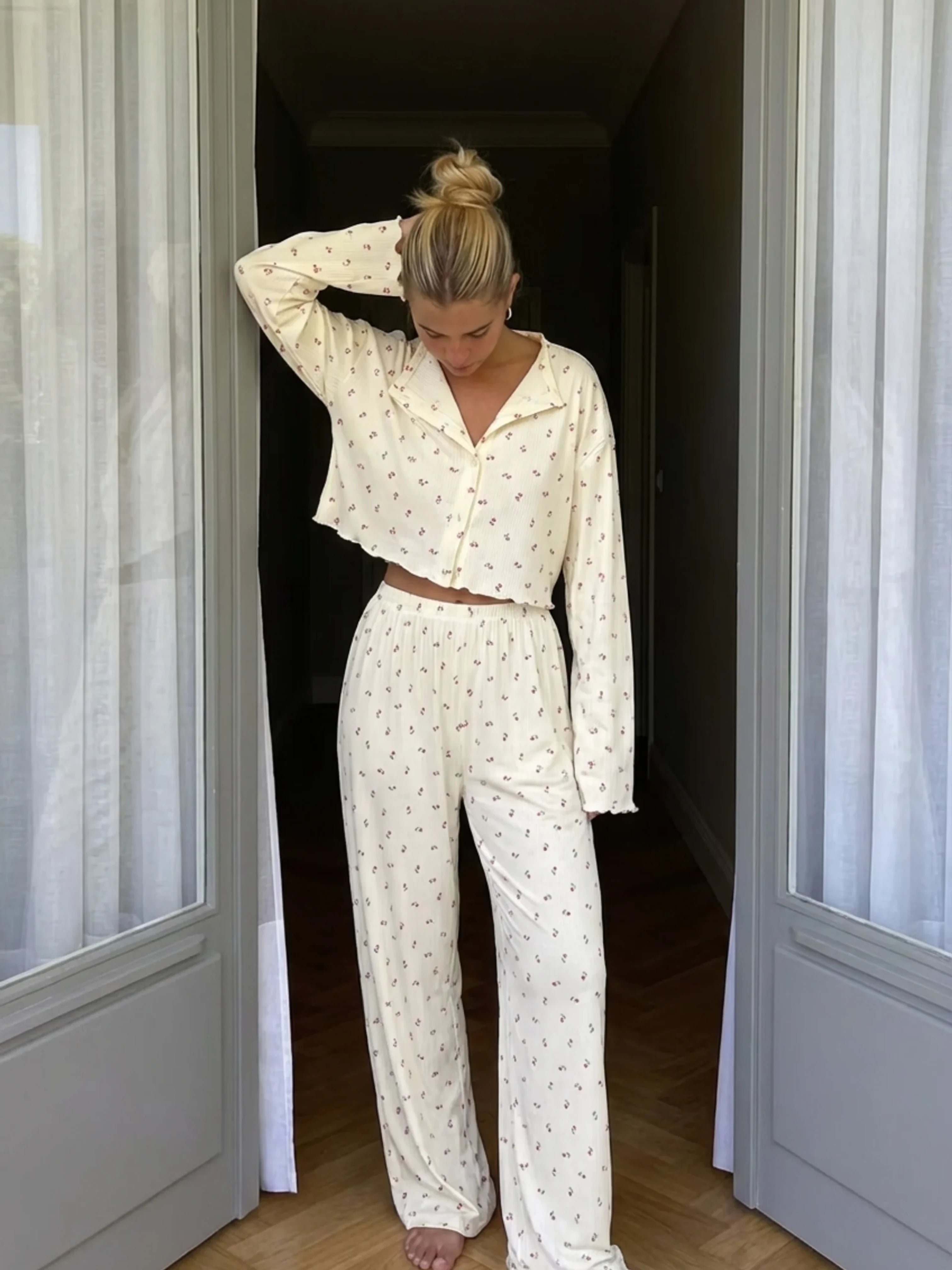 Confort Élégant & Imprimé Poétique | Le Pyjama Femme 2 Pièces