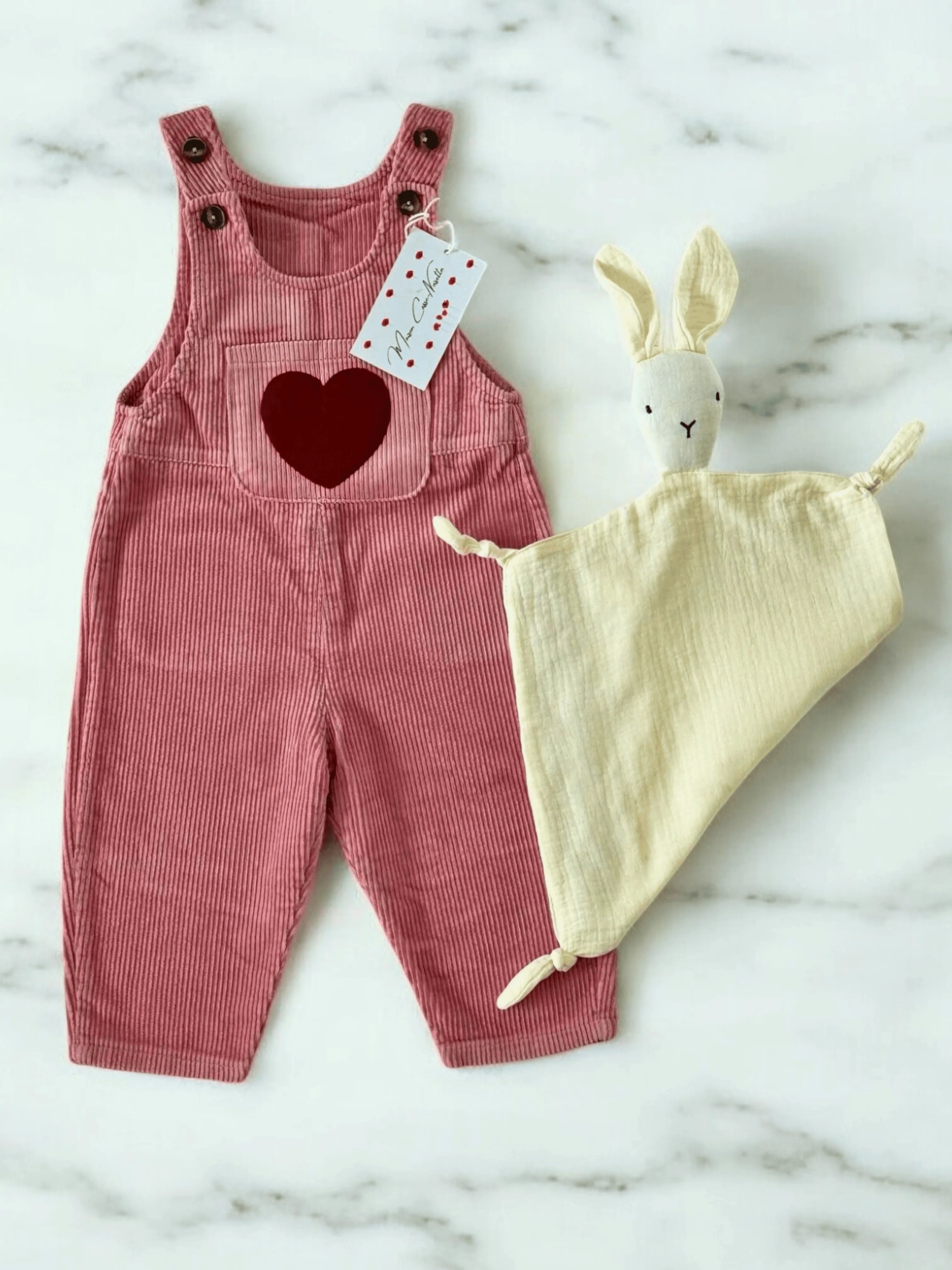 A Heart-Winning Piece of Absolute Softness - The Cotton Overalls with Embroidered Heart