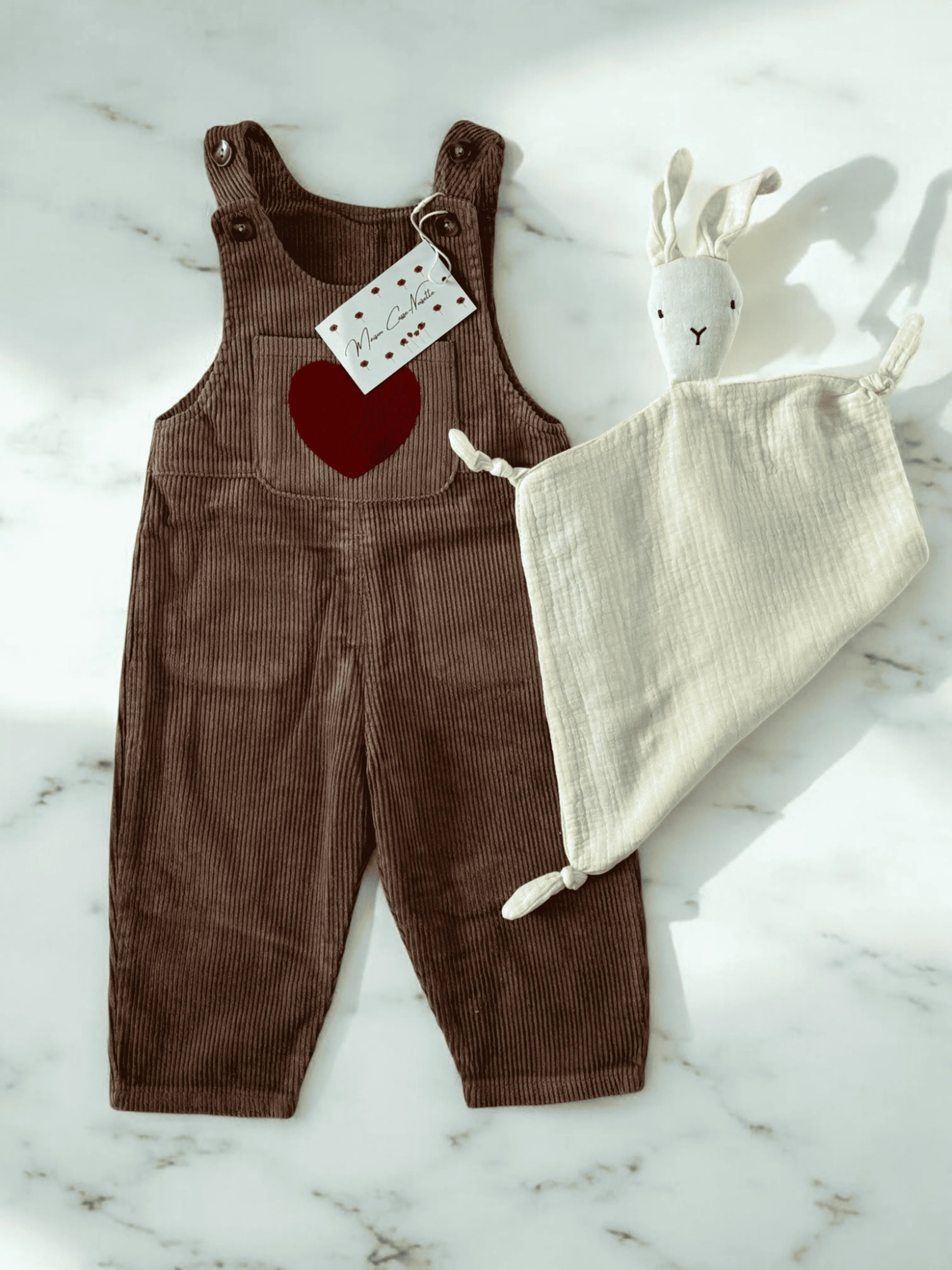 A Heart-Winning Piece of Absolute Softness - The Cotton Overalls with Embroidered Heart