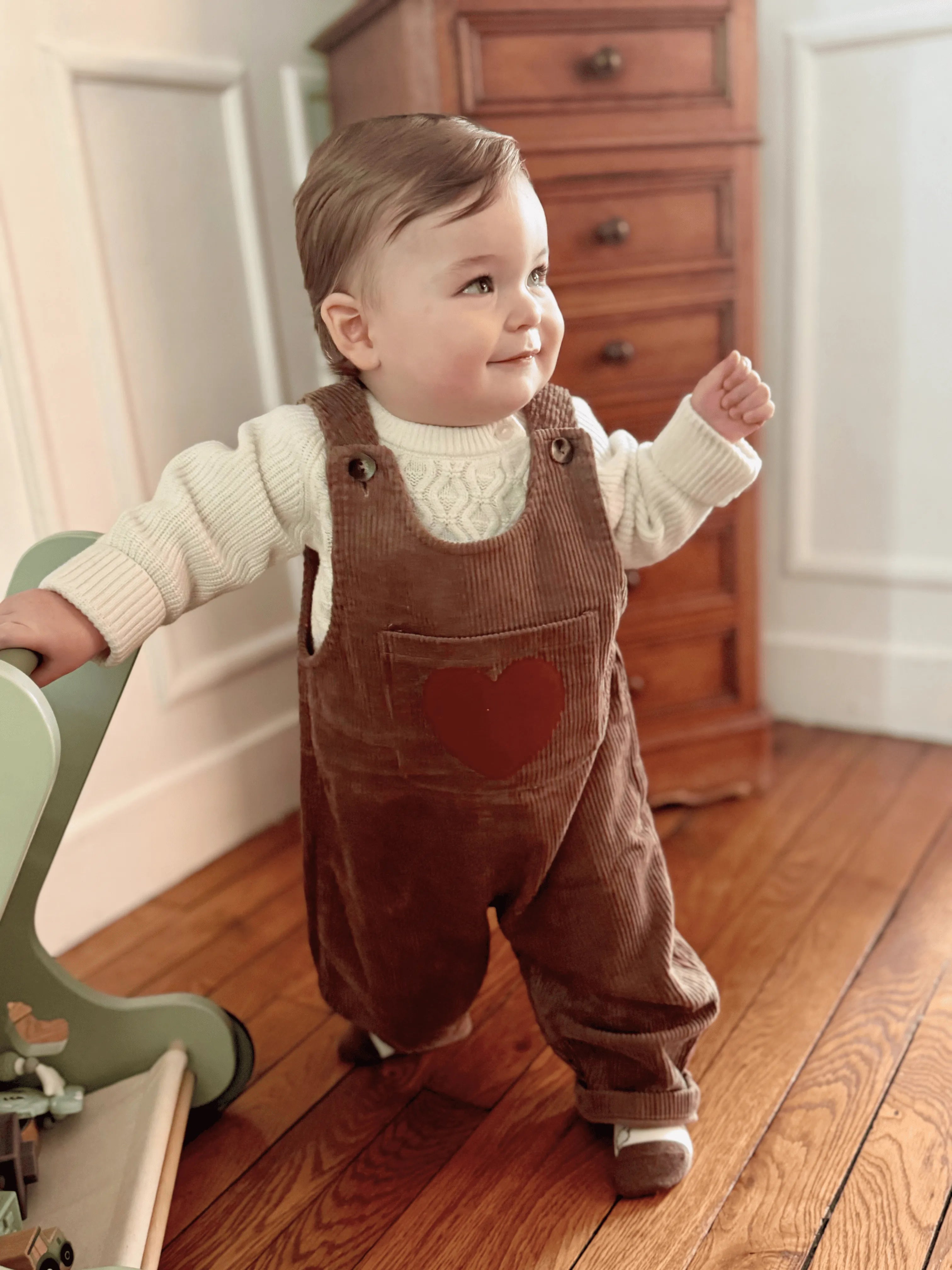 A Heart-Winning Piece of Absolute Softness - The Cotton Overalls with Embroidered Heart