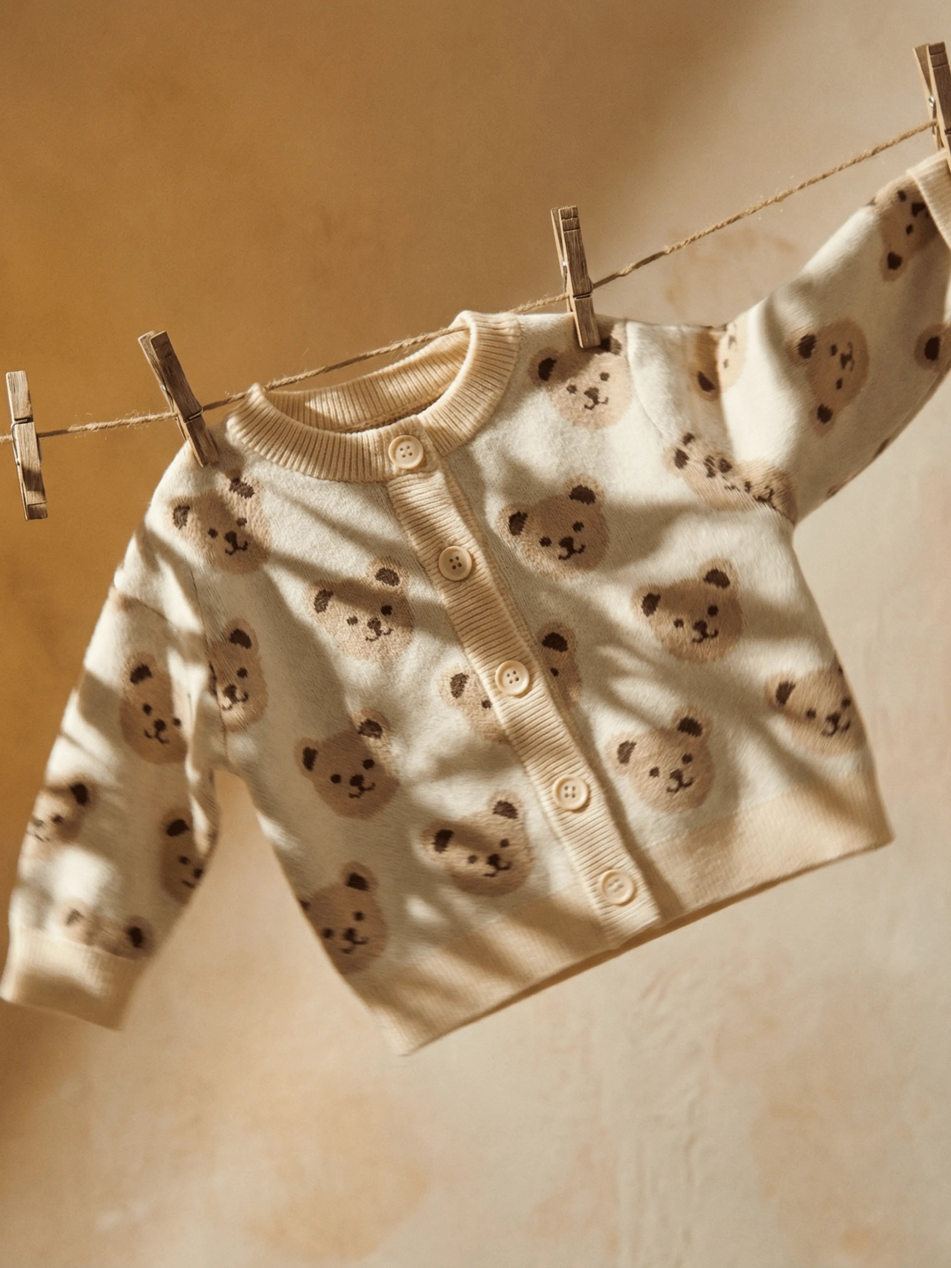 Baby bear cardigan in knit fabric – Soft & easy to put on