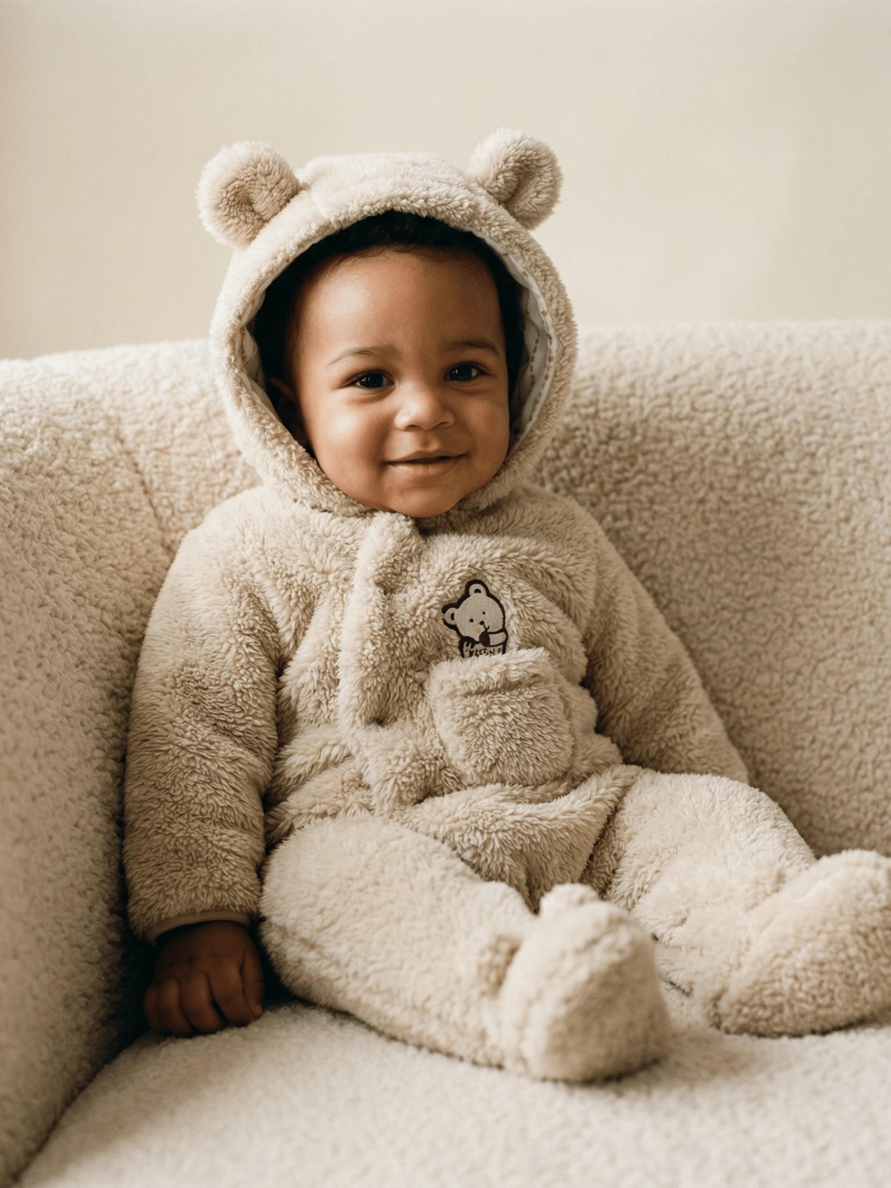 Cozy Comfort &amp; Adorable Sheep Look - The Sherpa Fleece Footie Jumpsuit