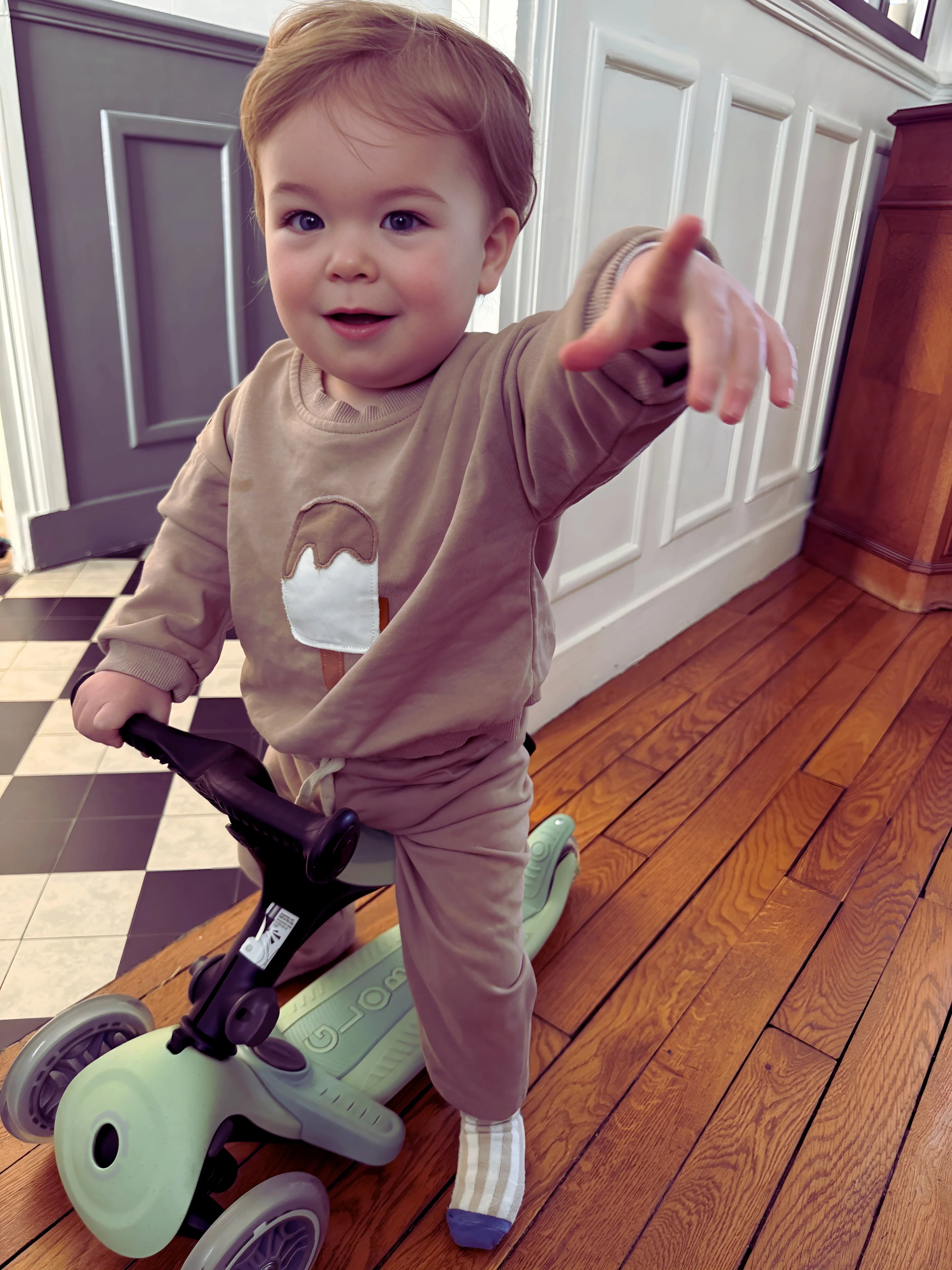 Adorable Detail &amp; Everyday Comfort | The Sweatshirt &amp; Pant Set with Ice Cream Embroidery