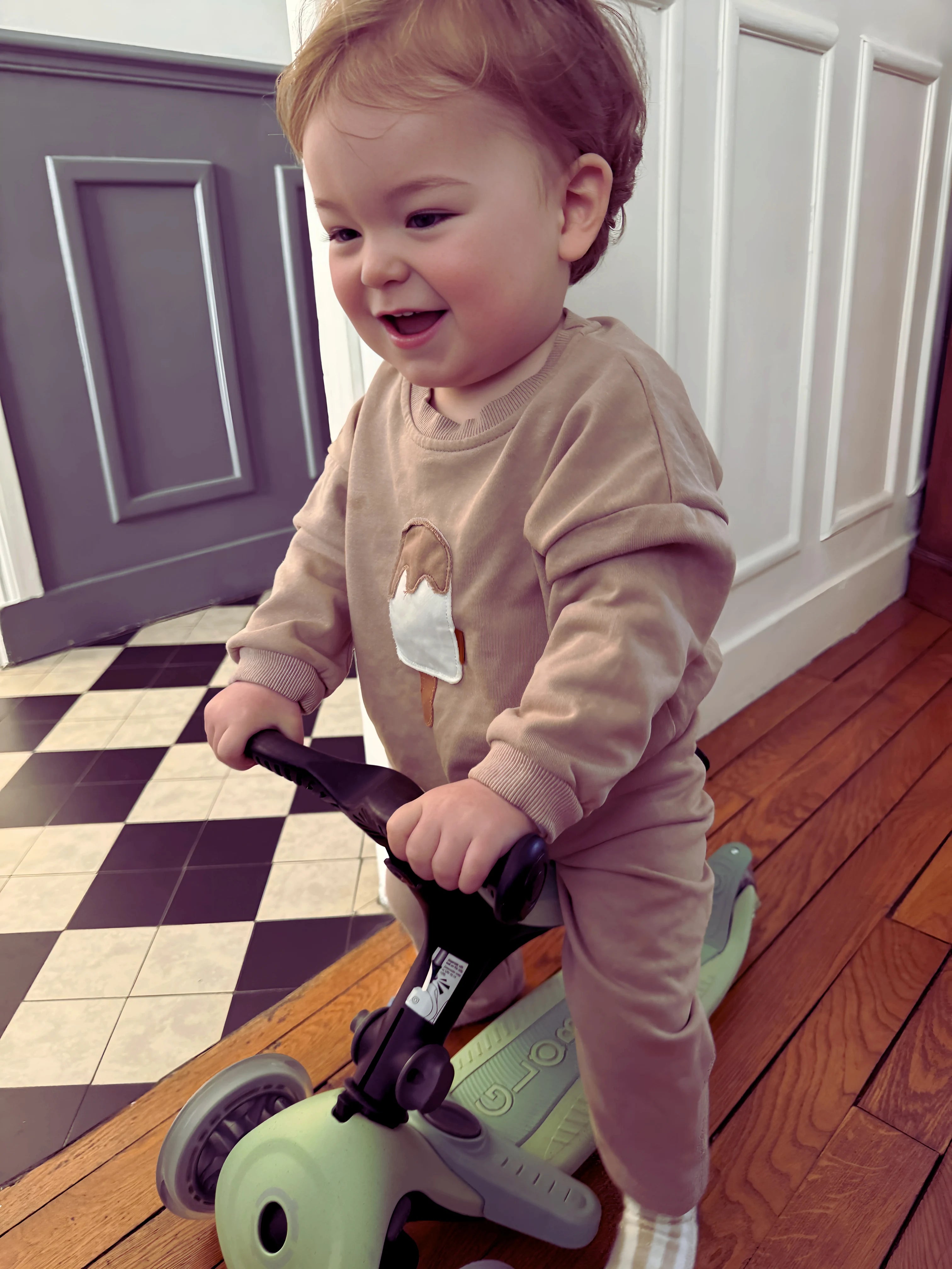 Adorable Detail &amp; Everyday Comfort | The Sweatshirt &amp; Pant Set with Ice Cream Embroidery