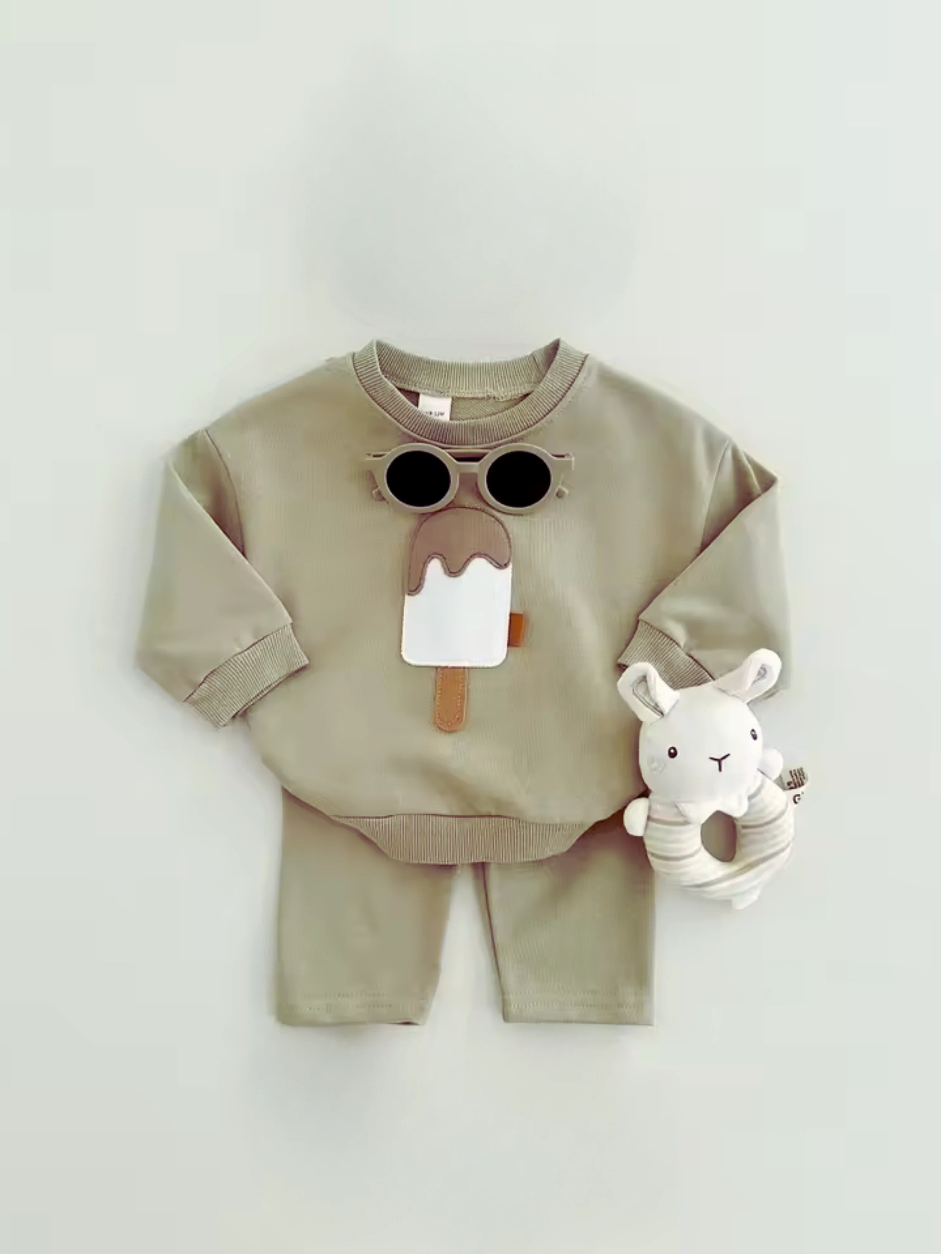 Adorable Detail &amp; Everyday Comfort | The Sweatshirt &amp; Pant Set with Ice Cream Embroidery