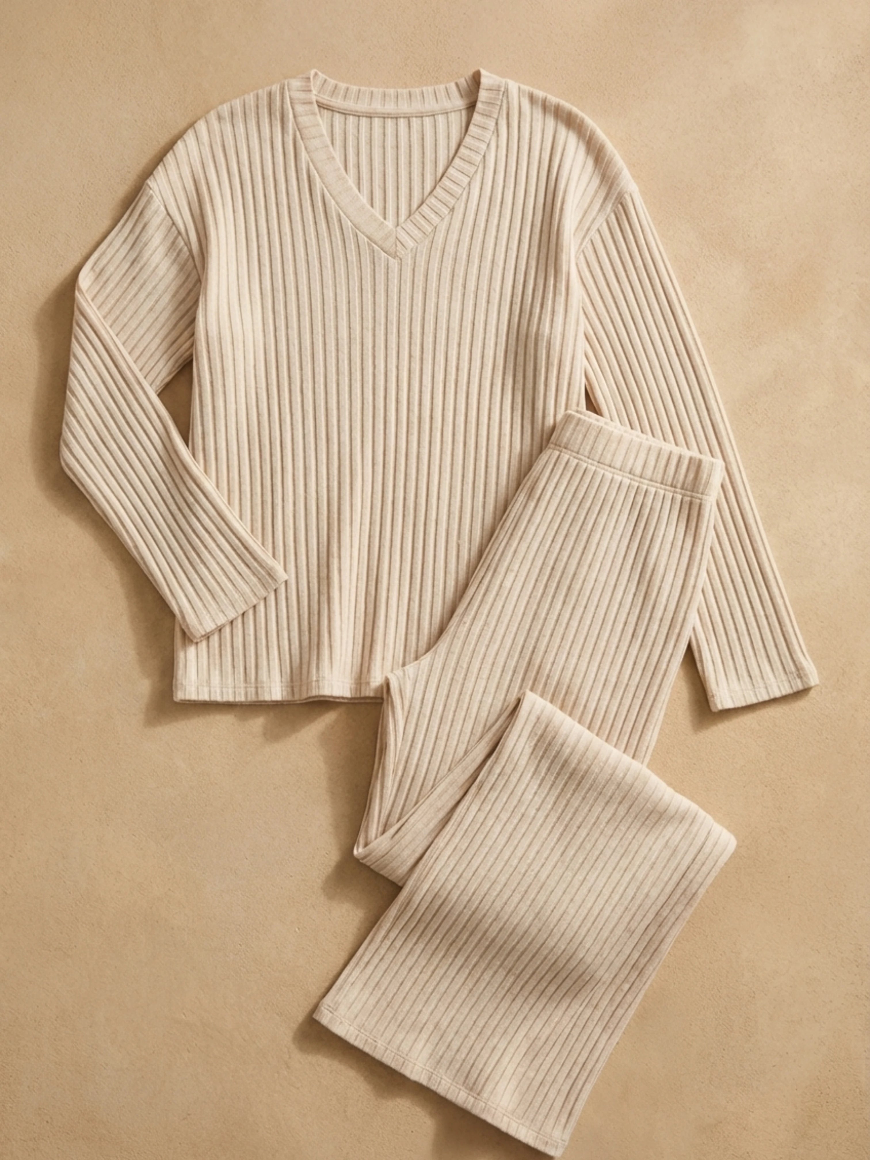 Pijama din tricot reiat - Ultra-Confort & Eleganță Relaxată
