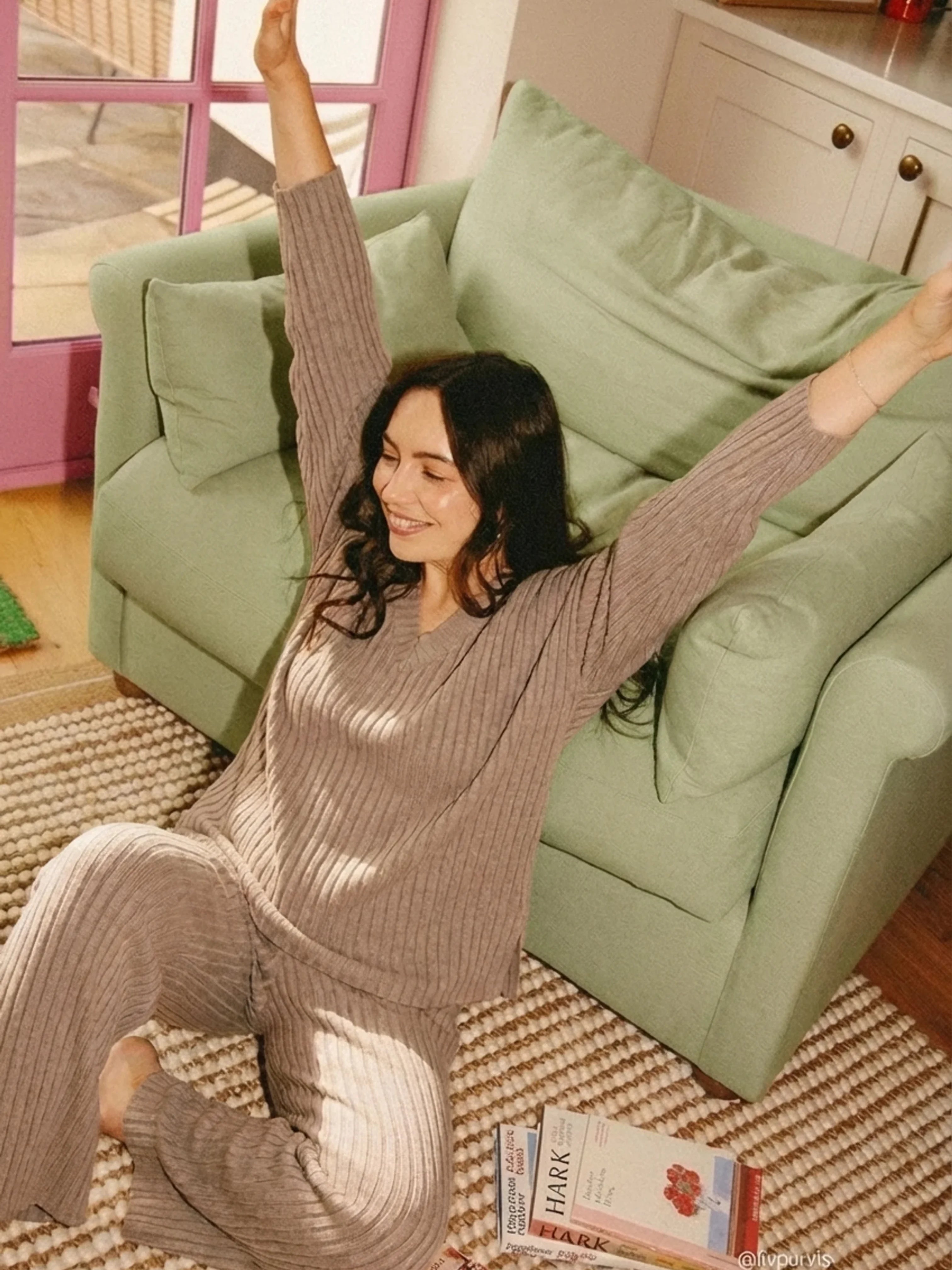 Pijama din tricot reiat - Ultra-Confort & Eleganță Relaxată