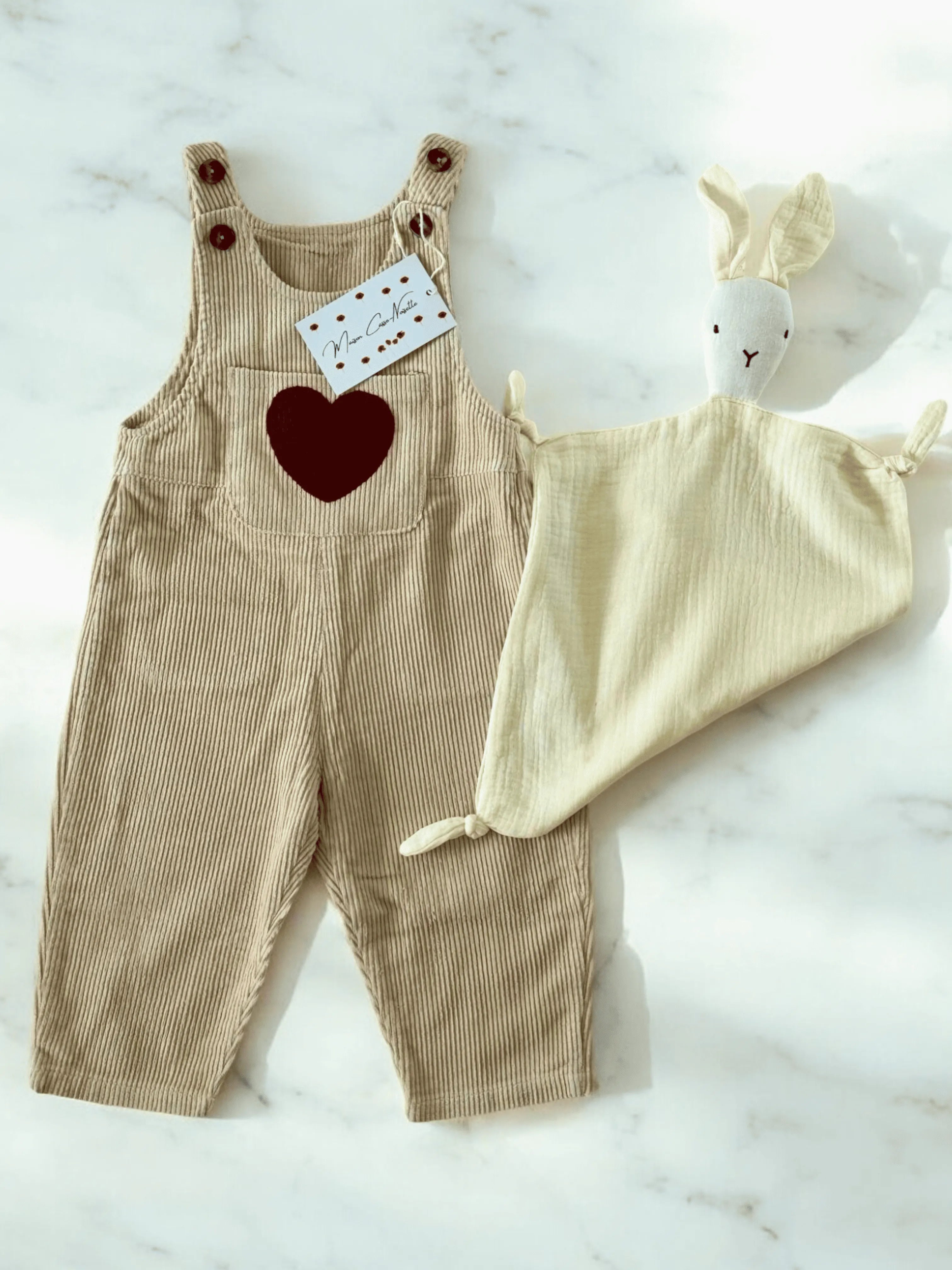 A Heart-Winning Piece of Absolute Softness - The Cotton Overalls with Embroidered Heart