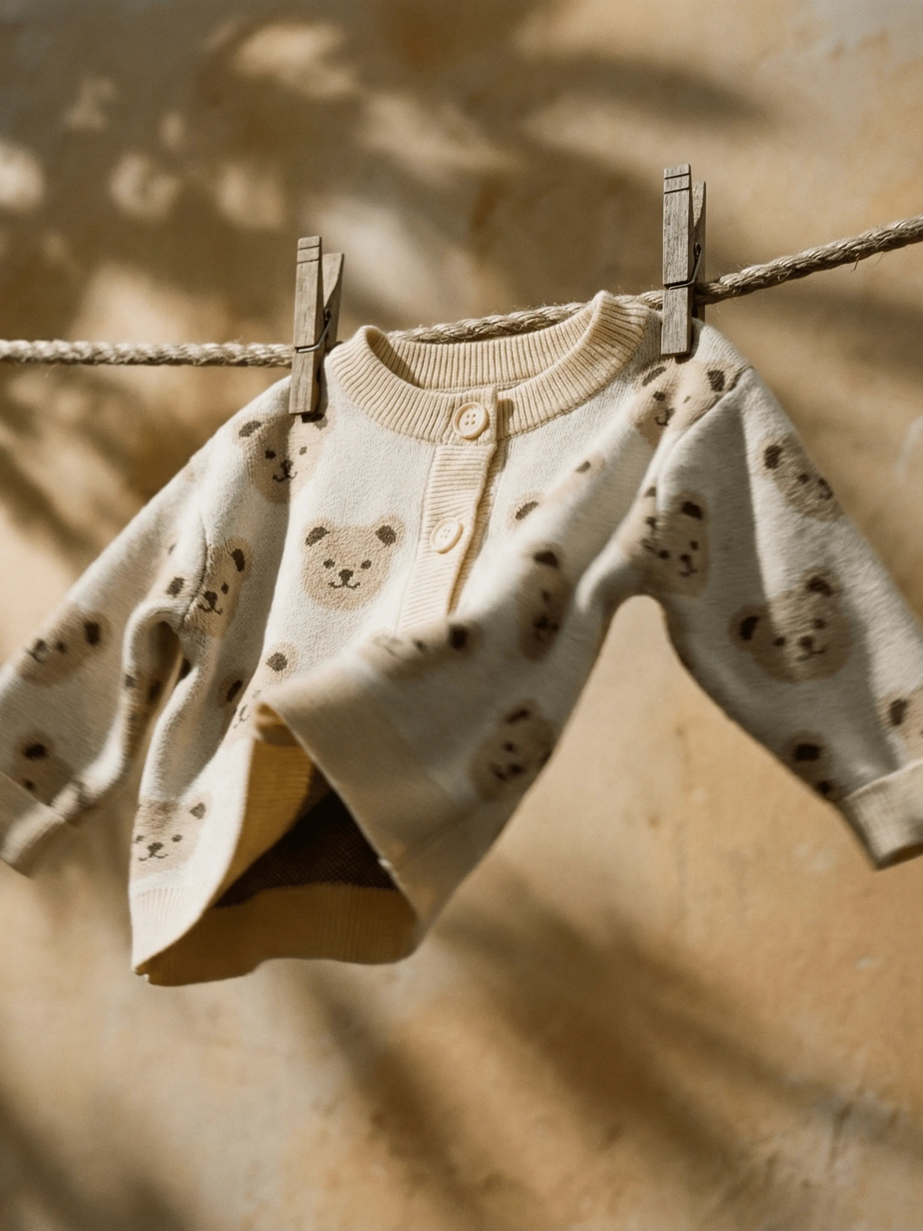 Baby bear cardigan in knit fabric – Soft &amp; easy to put on